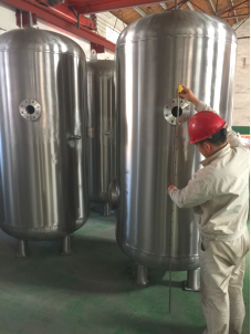 Vertical Stainless Steel Low Pressure Air Tank Frosting / Polishing Surface Treatment