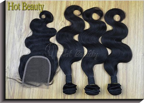 Gloosy Cambodian Virgin Hair Extensions For Adults Clean & Neat Ends Body Wave Can Be Permed