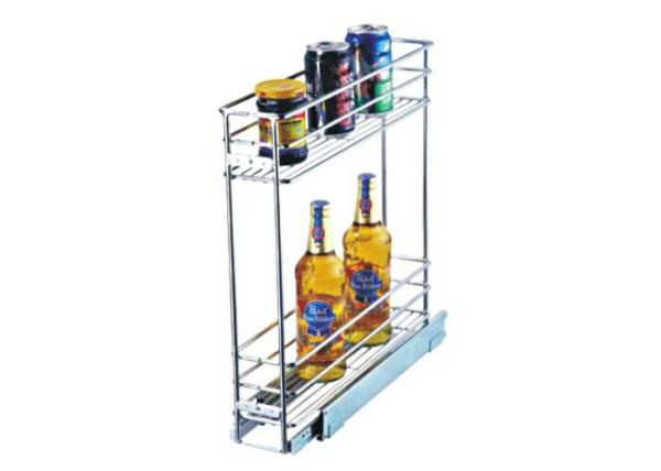 Double Layers Kitchen Pull Out Basket Slide Out Kitchen Cupboard Basket Loadable