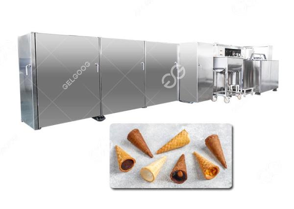 5000pcs/h Bite Sized Waffle Cone Filled Chocolate Production Line Fully Automatic
