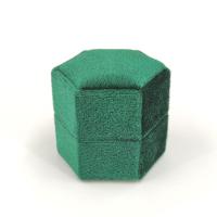 G116 Boîte d'emballage à anneau hexagonal en velours vert Boîtes de bijoux de luxe sur mesure