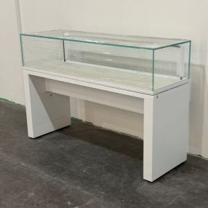 Flip Top Opening Table Display Cabinet Custom Metal Tabletop Glass Display Case