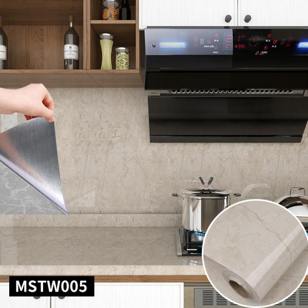 Marble Kitchen Wall Tile Stickers Geometric Pattern Peel and Stick Vinyl Wallpaper for Home Interior Decoration