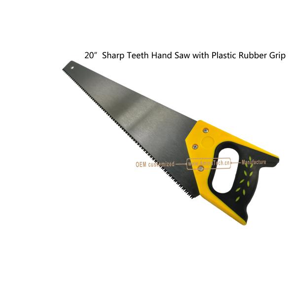 Aminatech 20"Sharp Teeth Hand Saw with Plastic Rubber Grip,Cutting Wood
