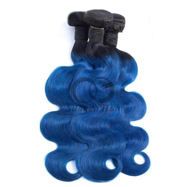 #T1B/Blue Body Wave Remy Human Hair Bundles Sew In Weave Bundles Brazilian