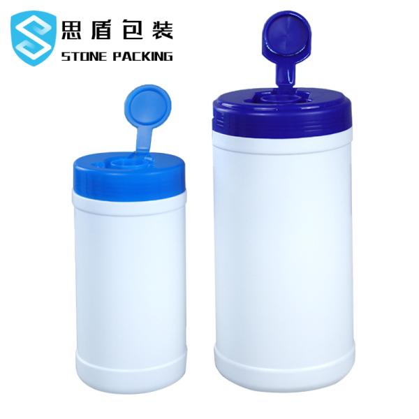 Translucent Screw Cap HDPE Wet Wipes Plastic Container 900g