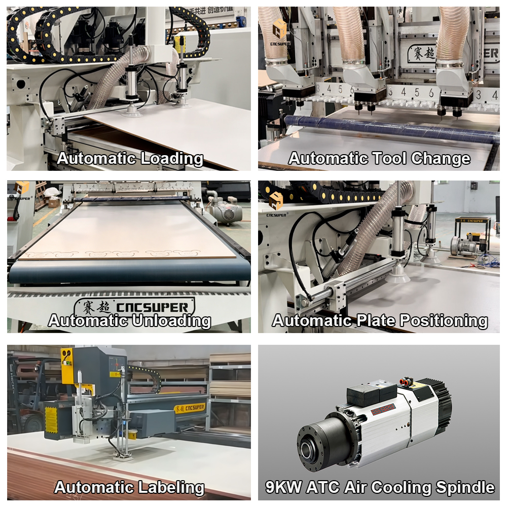 Auto Loading Unloading CNC Router With ATC Spindle For Panel Furniture Production