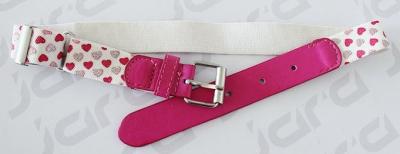Heart Shape Girls Elastic Belt , Silk Printing / Metallic Printing Children Elastic Belt