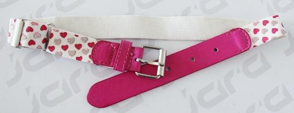 Heart Shape Girls Elastic Belt , Silk Printing / Metallic Printing Children Elastic Belt