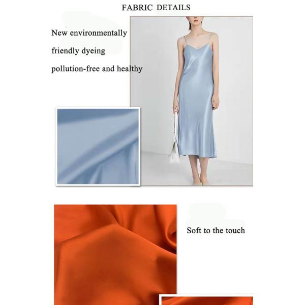 Stretch Shiny 95% Polyester 5% Spandex Satin Fabric 230gsm For Sleepwear Dress
