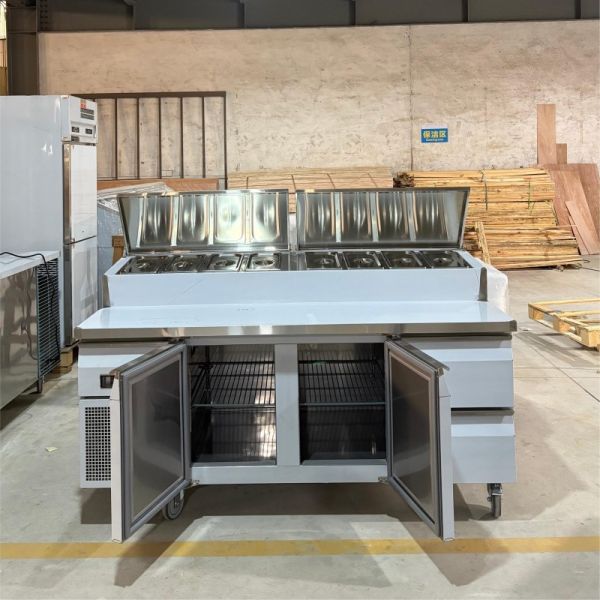 Restaurant Pizza Sandwich Prep Table Refrigerated Counter Top Salad Refrigerator