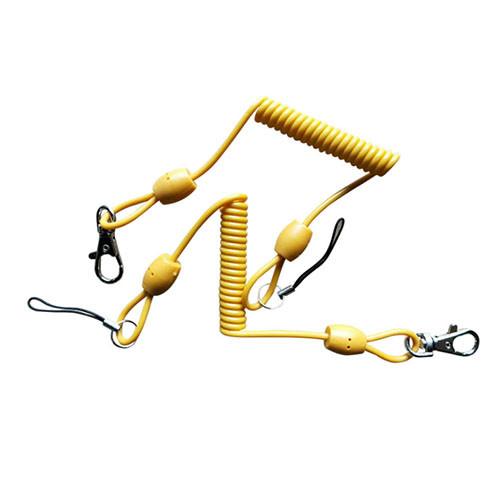Stretched 80 CM Bungee Retractable Tool Lanyards Yellow Spring Key Chain Holder