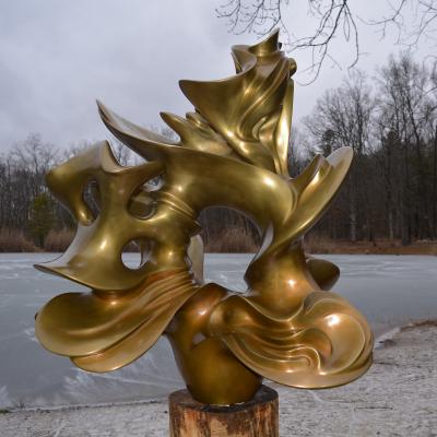 1m de altura de fundição estátua de bronze roda do sol estilo moderno