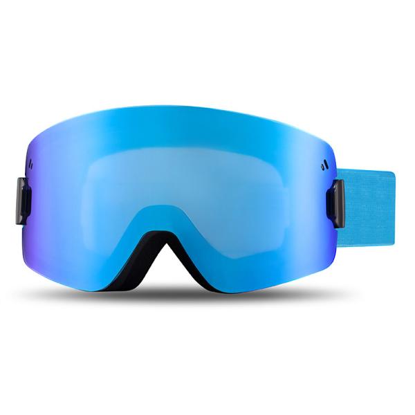 Adult magnetic type ski goggles with replaceable lens, cylindrical double-layer anti-fog protective eyewear for skiing, factory customized protective goggles