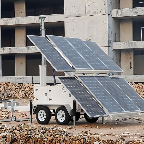 Emergency Light Tower Nighttime Repairs Solar Mobile Tower Light Portable Industrial Light Tower