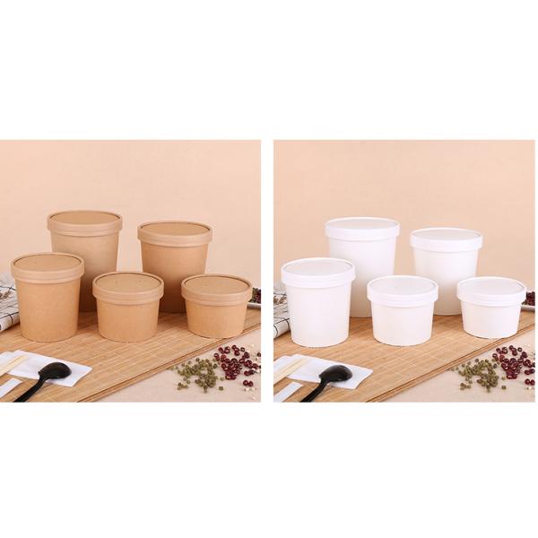 Biodegradable PLA 600ml покрывая устранимое бумажное ведро плошек для супа