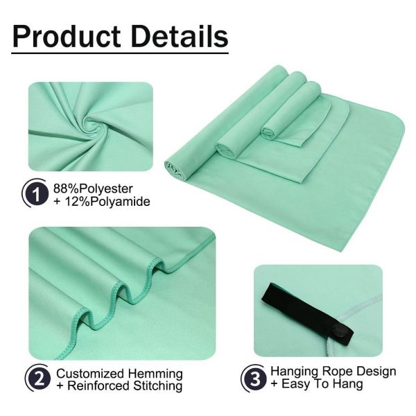 Portable Quick Dry Plain Color Lightweight Microfiber Sports Towel