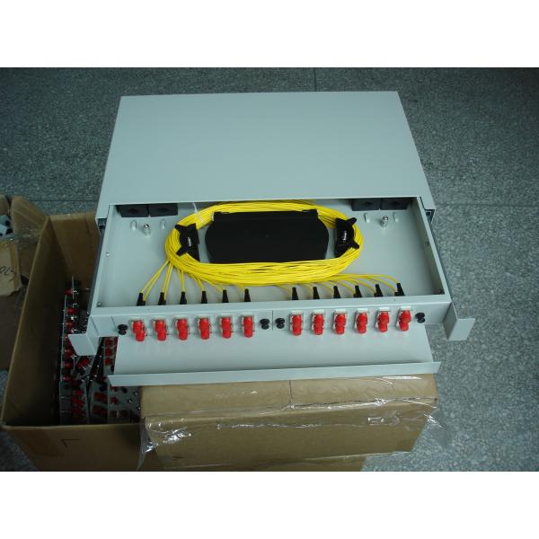 ODF 19'' 1U Sliding 48LC 24SC Fiber Optic Distribution Box