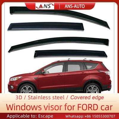 ABS Smoke Window Visor , 4Pcs/Set Side Window Deflectors Fit Ford Escape 2013-2019