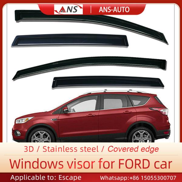 ABS Smoke Window Visor , 4Pcs/Set Side Window Deflectors Fit Ford Escape 2013-2019