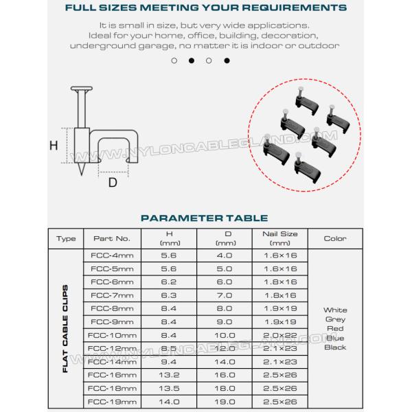 Кабельные скобы черные держатели кабелей 100 шт., квадратные скоби (кліпси) 4мм~19мм кабельные органайзеры белые с гвоздями для плоских кабелей