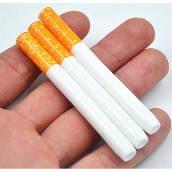 Eco - Friendly Glazed White Zirconia Ceramic Parts Ceramic Tobacco Smoking Pipe