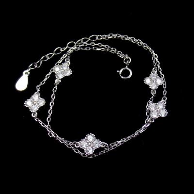 Joia da prata esterlina do luxo 925, bracelete de prata do coração do zirconita 925