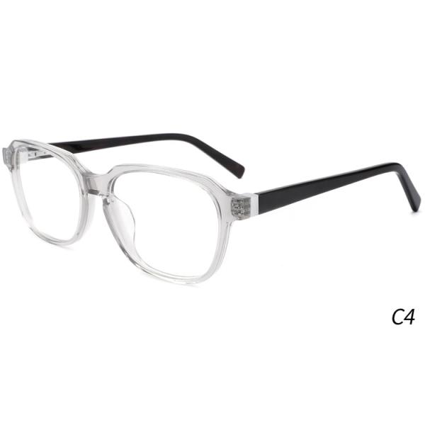 Unisex Transparent Eyewear Square Acetate Optical Frame