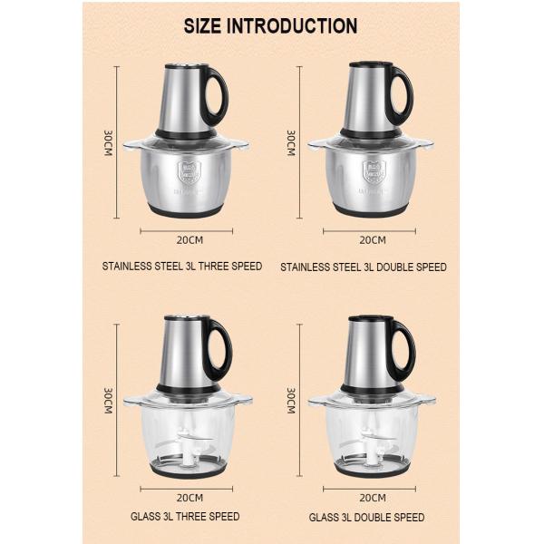 Kitchen Electric Meat Grinder Machine 500W 4L third gear