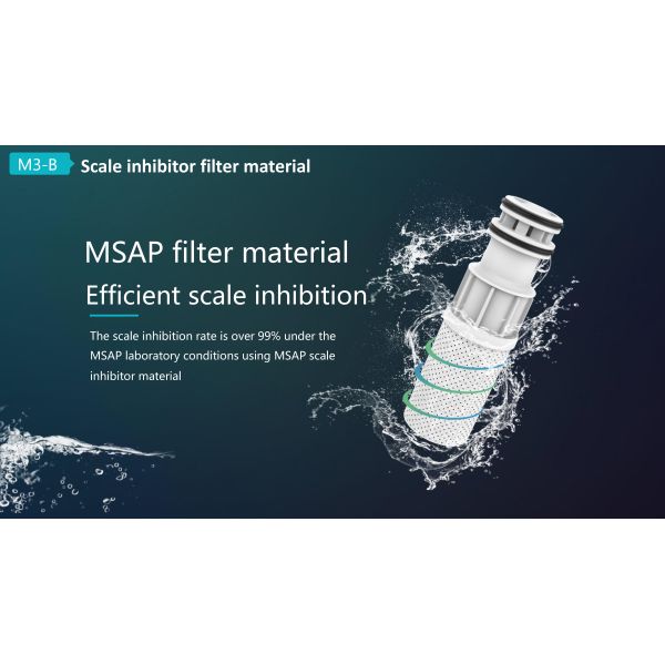MSAP Bioactive Water Scale Inhibitor with 40 Microns Filtration and No Electricity Required for Whole House Anti-Scale Water Treatment