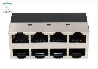 2 * ângulo direito dos soquetes RJ45 múltiplos de N para transmissões dos dados e do sinal