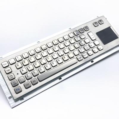 KIOSK IP65 / IK07 Waterproof Dustproof anti vandalism Industrial Stainless Steel Keyboard with TouchPad USB Rear Panel Mounted -40℃