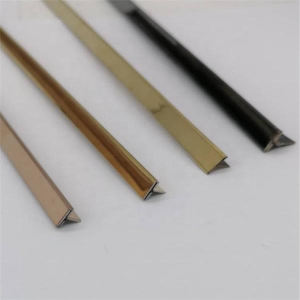 T Stainless Steel Gold Silver Aluminium Tile Trim  8mm 10mm