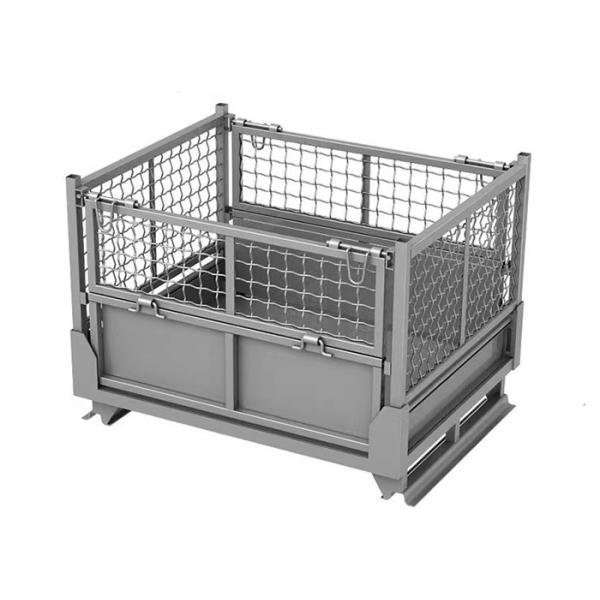 Powder Coated Galvanized Steel Cage Load Bearing Capacity Foldable Pallet Cage ISO Certified