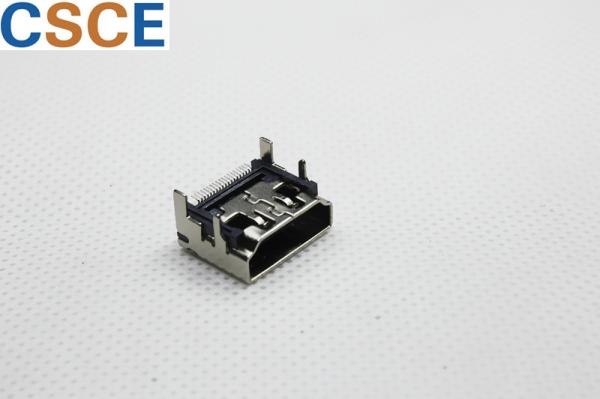 0.50mm Pitch HDMI Male To Female Connector / HDMI Receptacle Connector Right Angle