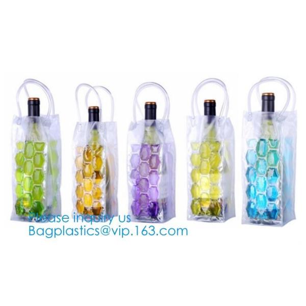 PVC Ice Bag, Wine Beer Gift Bags, Wine Bag, Drink Ice Bags, Portable Wine Bags Gel Ice Pack PVC Wine Cooler Bag With Han