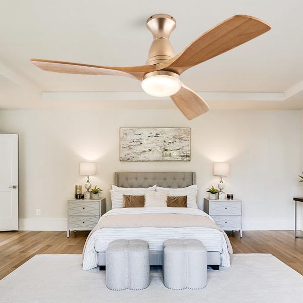 Modern 3 Blade Ceiling Fan 52 Inch Ceiling Fan With Light And Remote Control