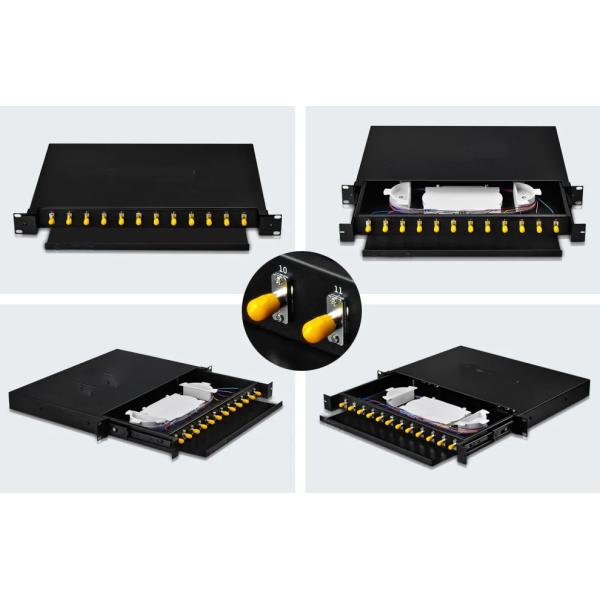 Instalación de bastidores LC SC 24 Cuadro de distribución de fibra óptica para 48 puertos MTP MPO ODF
