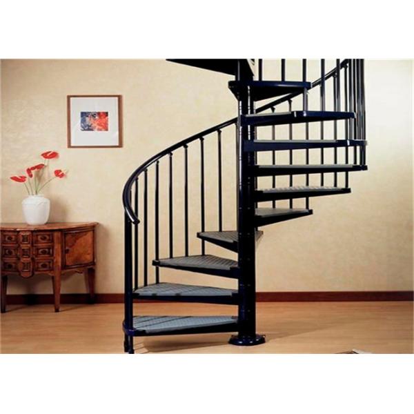 Carbon Steel Tread Custom Spiral Staircase , Outdoor Wood Spiral Staircase