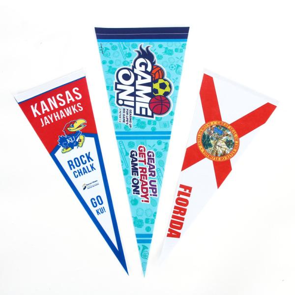 Waterproof 30x70cm Blank Wool Pennants Silk Screen Printing flag triangle pennant
