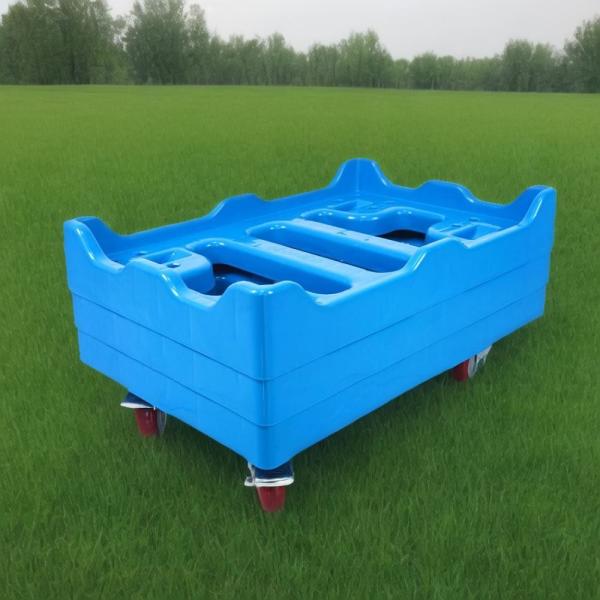 Heavy-Duty Plastic Dolly Carts For 600x400mm Euro Crates Stacking Crates
