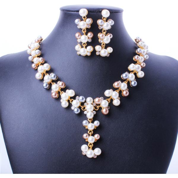 Fashion wild temperament flash diamond imitation pearl necklace