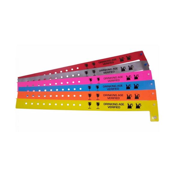 PVC Plastic Identity Recognition Wristbands , Plastic Bracelets For Events Logo Printed