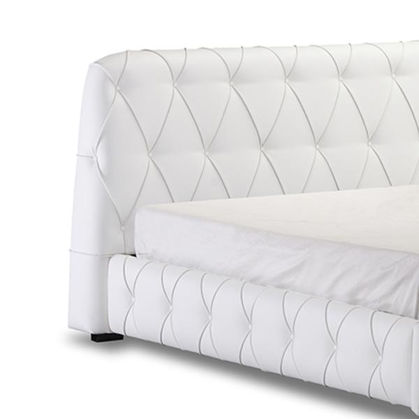 OEM Nontoxic Ottoman Storage Bed Timber Sleigh Design With Steel Frame