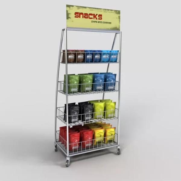 Wire Shelving Grid Panel Display Racks for Eco-Friendly Advertising and Displaying Snacks