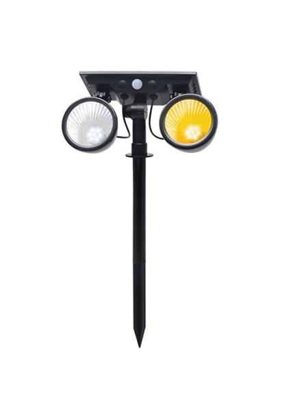 Human Motion Sensor Twin LED SpotLight Solar Panel Wall Light