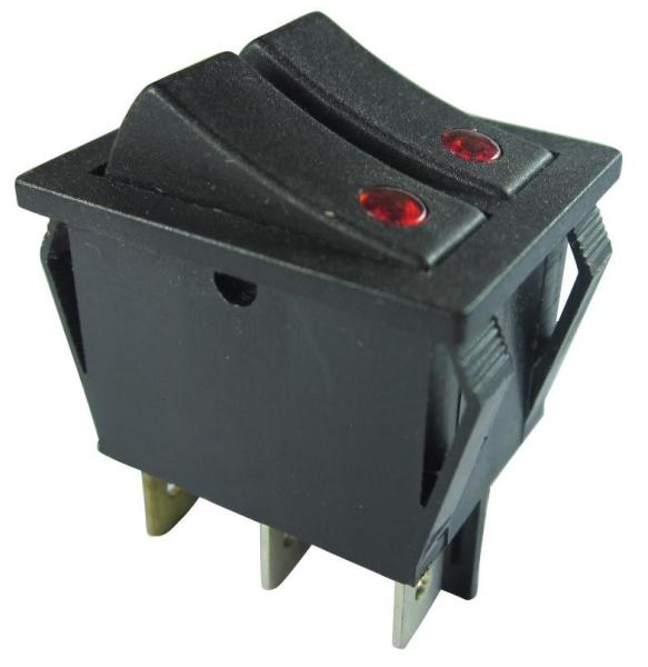 O dobro de alta qualidade enfileira as lâmpadas do interruptor de balancim 32*25mm, as verdes ou as vermelhas, 20A 250V.