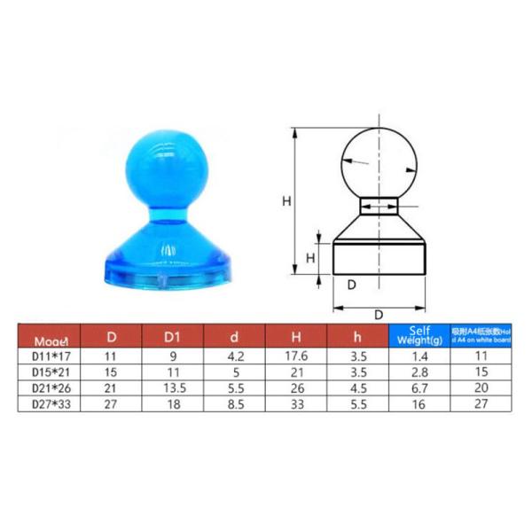 Permanent Office Whiteboard Magnet Push Pin Magnet for School Home Organization