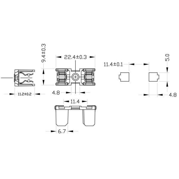 TR-66A TR-66B 5x20mm épingle porte fusible PCB 21mm épingle distance
