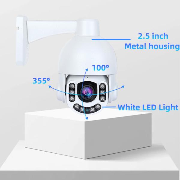 YGHT 5MP Motorized Zoom Outdoor Security Camera With Full Color Night Vision & Two-Way Audio, H.265, PTZ, IP67 Waterproof Camera
